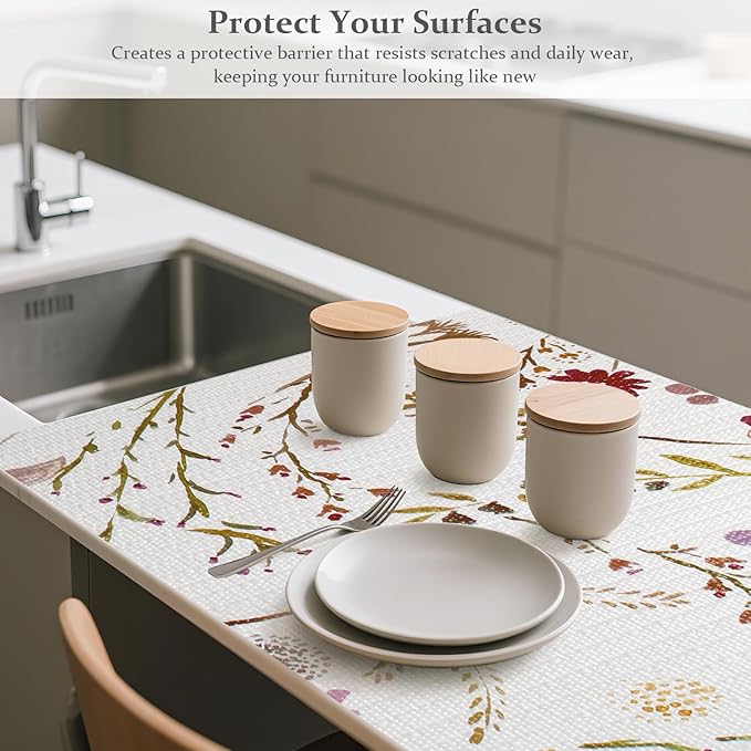 FINNEZ Shelf and Drawer Liner 12in x 10FT with Cutting Tool, Non Slip Non Adhesive Drawer Liners for Kitchen Cabinets, Waterproof Floral Cabinet Liner for Shelves, Refrigerator - Image 6