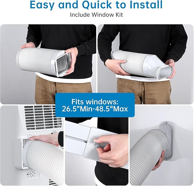 15000 BTU Portable Air Conditioner for 850 Sq Ft 3-In-1 AC Unit with Cooling/Dehumidifier/Fan Modes, Remote Control, 24H Timer & Installation Kit for Home/Office/Dorm - Image 6