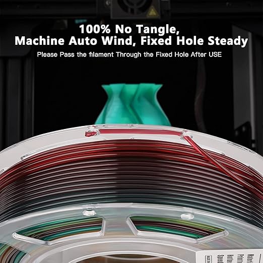 AMOLEN 3D Printer Filament Bundle, PLA Filament 1.75mm Transparent Multicolor, with Light Transmission Feature,Blue Purple,Yellow Green Purple,Blue Brown,Orange Grey,200g x 4 Spools - Image 6