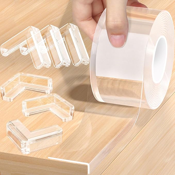 Clear Soft Corner Protectors for Furniture Strip,2 in x 13.12 FT Edge Bumper with 6 Corner Guards,Window Edge,Wall Protector,Table Corner Protectors and Fireplace in Family by Unknown