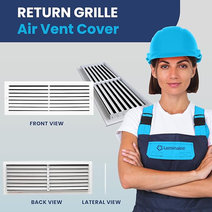 24x8 Inch (Duct Opening) Air Return Vent Cover Decorative – Premium Aluminum AC Vent Cover for Ceiling & Wall, Rustproof Grille, Ideal for Home HVAC Grille, Durable & Easy to Install by ACLAMINAIRE - Image 2