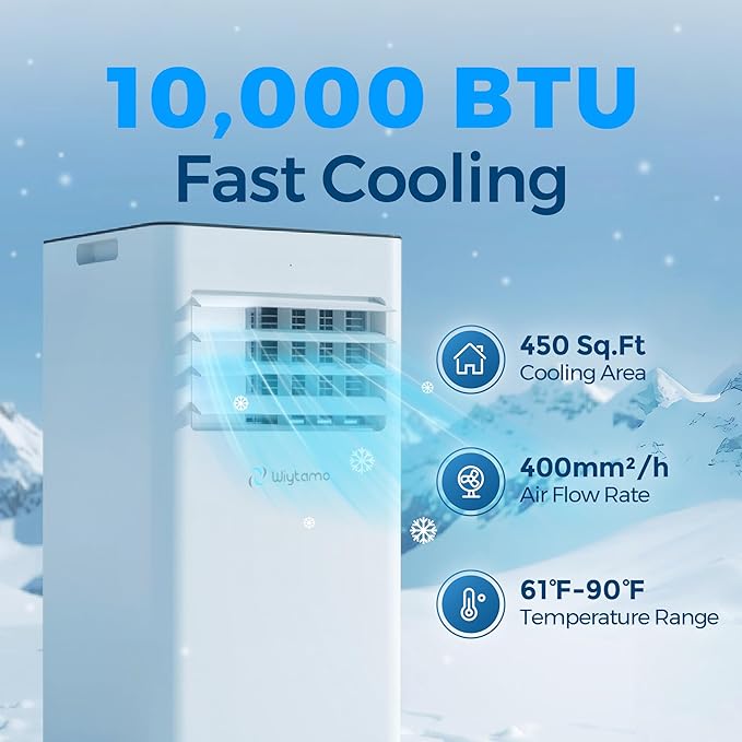 10,000 BTU Portable Air Conditioners with WiFi, 3-in-1 Air Conditioner for Room&Garage– Portable AC Unit with Cool, Dehumidifier&Fan, with Remote/Sleep Mode/Child Lock/24 Hrs Timer/Self Evaporation - Image 2