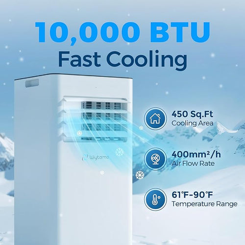 10,000 BTU Portable Air Conditioners with WiFi, 3-in-1 Air Conditioner for Room&Garage– Portable AC Unit with Cool, Dehumidifier&Fan, with Remote/Sleep Mode/Child Lock/24 Hrs Timer/Self Evaporation - Image 2