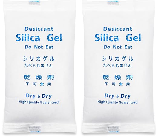Dry & Dry 500 Gram [2 Packets] Silica Gel Packets Desiccants, Silica Packets - Rechargeable Silica Gel Packs, Moisture Absorbers, Desiccants Packets, Silica Gel by DryDry