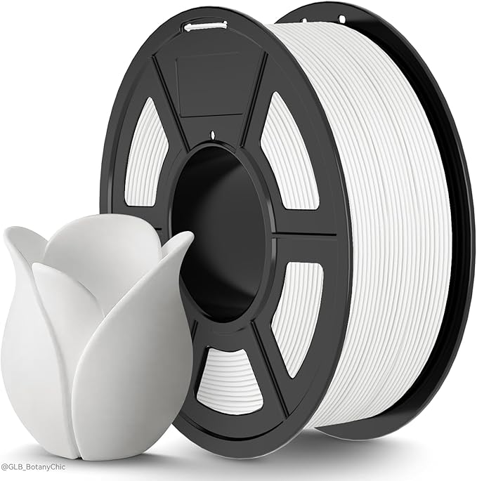 TECBEARS High Speed PLA 3D Printer Filament，Matte PLA Filament 1.75mm for High Speed 50-600mm/s, High Toughness Matte Filament, White 1KG by TECBEARS