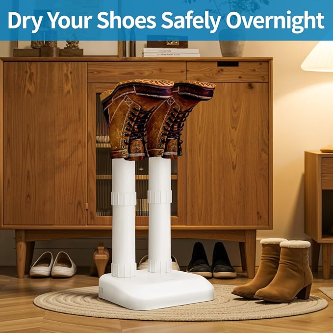 Boot Dryer Shoe Dryer for Work Boots Sneakers and Gloves, No Heat Ultra Low Temperature Drying, Fanless Noiseless Boot Warmer Deodorizer - Image 5