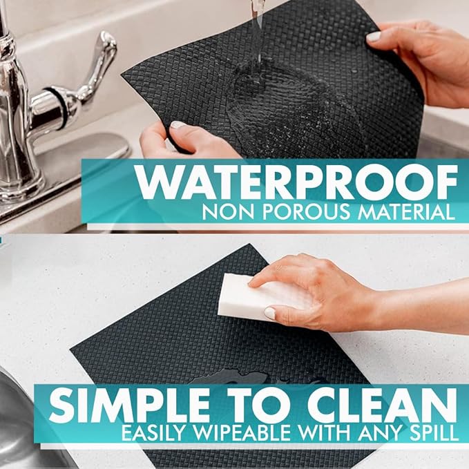 Shelf Liner, Drawer Liner & Kitchen Cabinet Liner – Thick Waterproof Rubber Refrigerator Liners, Fridge Mat, Wire Shelf Cover for Dresser, Pantry, Bathroom, Closet & Toolbox - Image 2