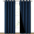 NICETOWN Moroccan Blue Full Shade Curtain Panels, Pair of Energy Smart & Noise Blocking Out Blackout Drapes for Dining Room Window, Thermal Insulated Guest Room Lined Window Dressing, 52 x 84 inch by NICETOWN