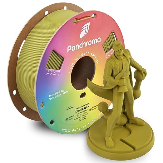 Panchroma PLA Olive Green 3D Printer Filament, 1.75mm, 1kg Spool, Easy to Print, High Speed Printing, Tangle Free, AMS Compatible, Perfect for Toys, Decor, Miniatures, Models & Cosplay by Polymaker