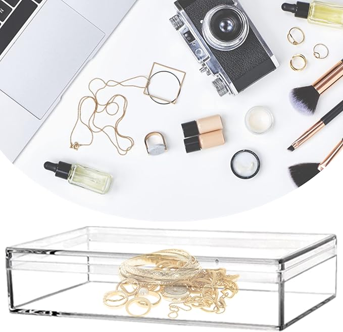 Clear Acrylic Box with Lids, 4 Pack 4.3x2.7x1 Inch Plastic Square Cube Candy Boxes Acrylic Storage Box for Wedding, Valentine's Day Party, Treats, Coin, Jewelry Accessories - Image 5