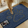 GORILLA GRIP SOAKSTOPPER Dog Door Mat, 36x24 Machine Washable Rug Absorbent Doormat Captures Moisture Mud Dirt, Quick Dry Soft Chenille Entryway Rugs Indoor Entrance Mats for Dog Paws, Navy by GorillaGrip