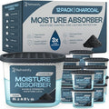 Premium Moisture Absorbers and Dehumidifier Tubs – High-Efficiency Closet Dehumidifier and Dehumidifier for Car, Odor Control Charcoal, 12 Pack, 7.5 Oz by AllSettHealth