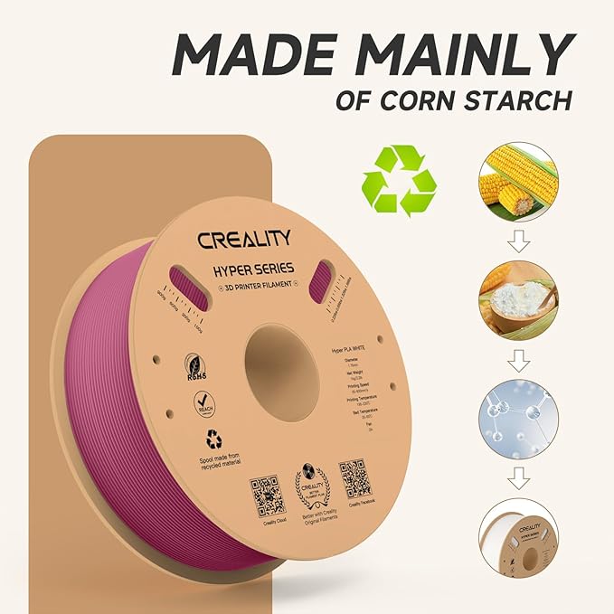 Official Creality Hyper PLA Filament 1.75mm, High Speed PLA 30-600mm/s Rapid 3D Printer Filament, Dimensional Accuracy +/-0.02mm, Fit Most FDM 3D Printers,1KG(2.2lbs) Spool Viva Magenta - Image 5