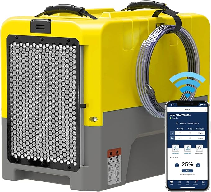 ALORAIR 180PPD Commercial Dehumidifier for Crawl Space & Basement, Wi-Fi APP Controls with Pump, Capacity up to 85 PPD at AHAM Condition, for Large Space, Job Sites, Yellow by ALORAIRSOLUTIONSINC0J0DC