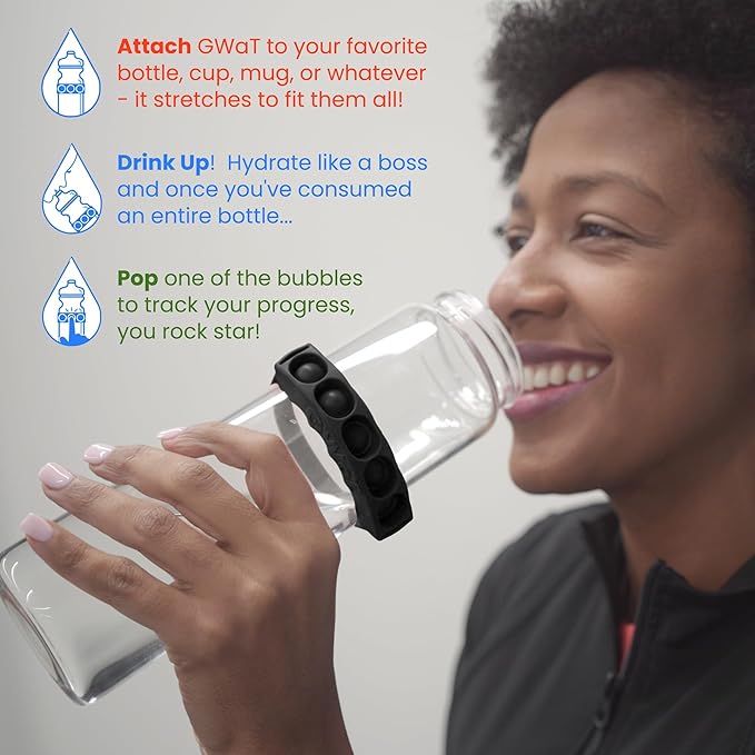 Water Bottle Hydration Tracker - Daily Water Reminder & Goal Setter - Reusable Silicone Band for Fitness, Weight Loss & Hydration Tracking - Image 4