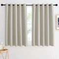NICETOWN Short Cafe Curtain 54 inch Length, Window Treatment Thermal Insulated Grommet Room Darkening Sound Reducing for Bedroom/Nursery, Natural, 1 Panel, W66 x L54 by NICETOWN