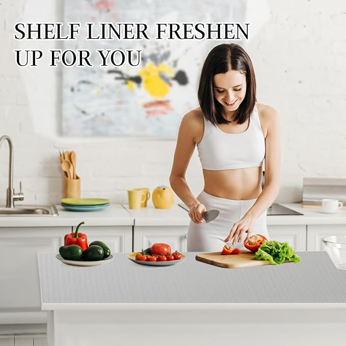 Beautysaid Shelf and Drawer Liner for Kitchen Cabinet, Non Adhesive Non Slip Shelf Paper Waterproof Washable Thickened for Dresser Pantry Shelve Bathroom Protector Liner(Light Grey,12 in x 10 FT) - Image 7