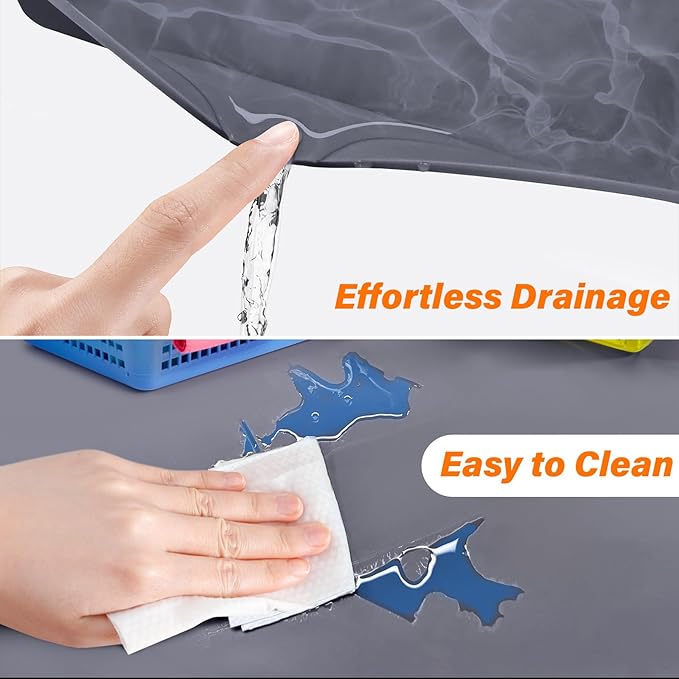 FLATO Waterproof Under Sink Mat 25" x 19" Shelf Liner for Kitchen and Bathroom, Cabinet Protector, Organizers and Storage, Flexible Silicone Drip Tray - Image 3
