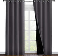 NICETOWN Grey Full Shade Curtain Panels, Pair of Energy Smart & Noise Blocking Out Blackout Drapes for Dining Room Window, Thermal Insulated Guest Room Lined Window Dressing(Gray, 55 x 86 inch) by NICETOWN