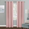 MYSKY HOME Pink Curtains for Living Room, 90 Inch Long Grommet Room Darkening Curtain for Bedroom, Amazing Triple Weave Thermal Insulated Curtain Blackout, 1 Curtain Panel, 52 x 90 Inch, Pink by MYSKYHOME