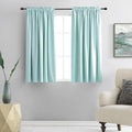 DONREN 48 Inch Curtains for Boy's Room - Room Darkening Thermal Insulated Window Drapes with Rod Pocket for Short Windows (2 Panels,52 x 48 Inch,Aqua) by DONREN