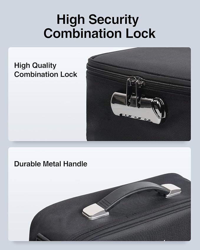Luxtude Trading Card Case w/Adjustable Dividers, Large Top Loader Card Storage Box w/Combination Lock, Baseball Sports Cards Case for 3"x4" 35pt Toploaders, MTG Carrying Case for Pokemon/TCG/YuGiOh - Image 4