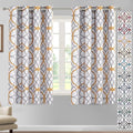 H.VERSAILTEX Blackout Curtains Printed Design 54 Inch Length 2 Panels Set Thermal Insulated Curtains for Bedroom Living Room Geometric Modern Grommet Window Drapes - Mustard and Grey by HVERSAILTEX