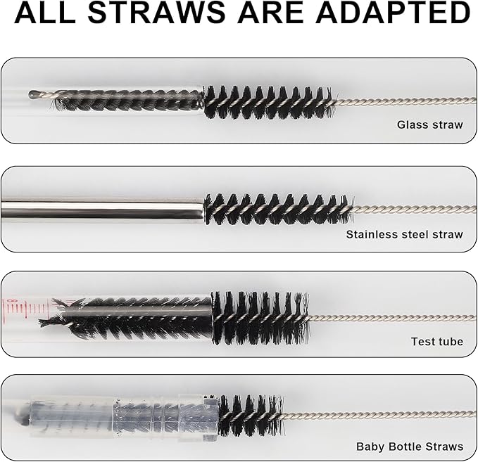 Straw Cleaner Brush Set, 12 Pieces Botthle Cleaning Brush and Nylon Tube Brush Brush, 11.8 Inch Long Cleaning Brush Kit for Water Bottle, Straws on Tumbler, Sippy Cup, Tea Pot Spout - Image 4