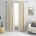 DONREN Beige Room Darkening Curtains for Bedroom - 52 x 90 Inch Length Thermal Insulated Rod Pocket Curtains,1 Pair by DONREN