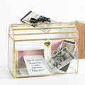 Wedding Card Box with Slot, 12.2'' Large Glass Card Boxes for Reception, Gold Cards Holder, Clear Decorative Storage Box with Lock for Baby Shower, Birthday Party, Christmas, Bridal Shower by Unknown