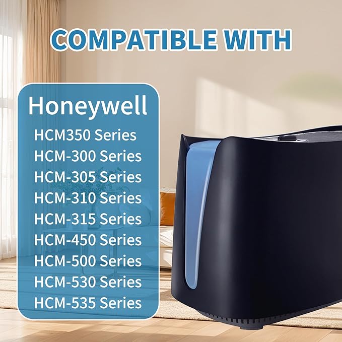 HAC-504 Humidifier Filter A Compatible with Honeywell HAC-504, HAC-504AW, HAC504V1, HCM-350, HCM-300, HCM-305T, HCM-310T, HCM-450, HCM710, HCM-600, HCM-500 Series & Cool Mist Humidifiers, 4Pack - Image 2