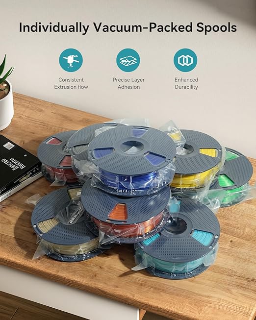 Matte PLA Filament 1.75mm, 1kg(2.2lbs) 3D Printer Filament, Smooth Matte Finish, Less Brittle, Dual Color Appearance from Different Angles, YellowCyan - Image 7