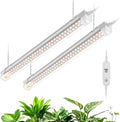 Bstrip T8 Grow Light, 1.4FT 36W (2 x 18W) Plant Lights for Indoor Growing with Timer, Full Spectrum with 660nm Red LEDs, 3467K, Ideal for Indoor Plants, Greenhouse, Seeding, Linkable Design, 2-Pack by Bstrip