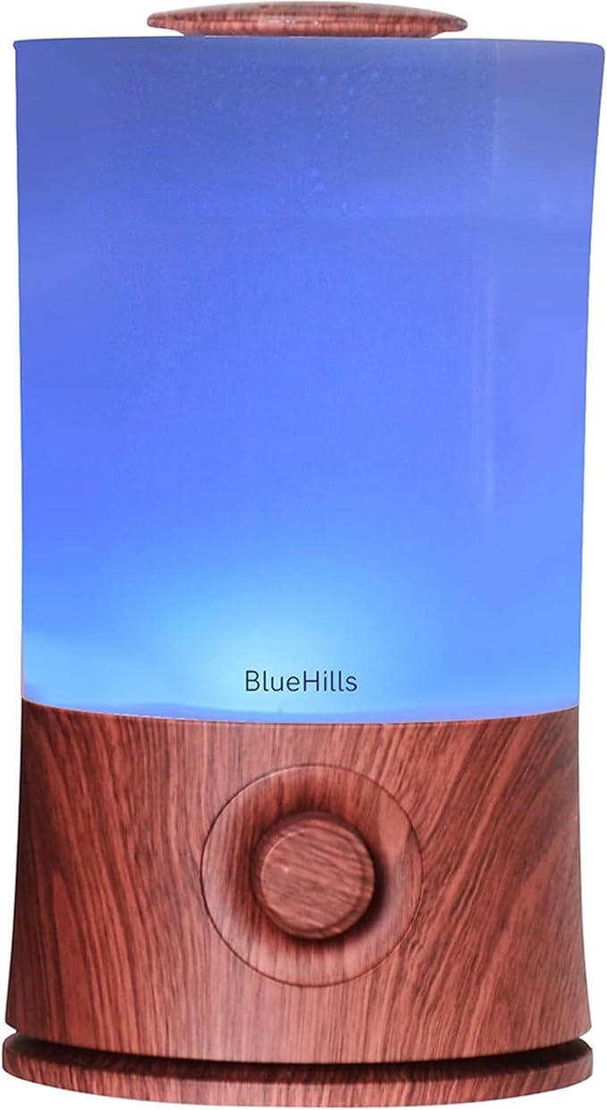 BlueHills Premium 2000 ML XL Essential Oil Diffuser Aromatherapy Humidifier for Large Room Home 40 Hour Run Huge Coverage Area 2 Liter Extra Large Capacity Diffuser High Mist Dark Wood Grain E003 by BlueHills