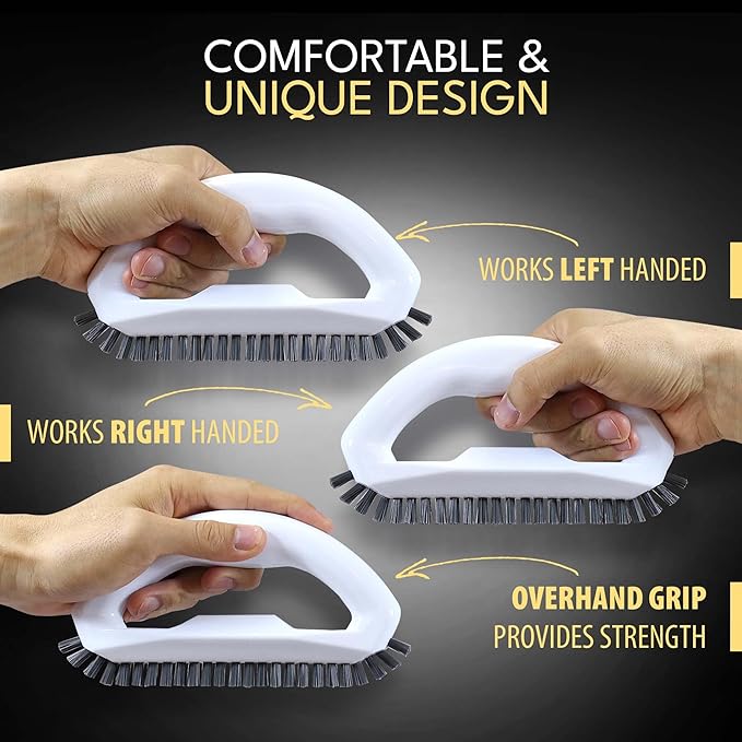 Grout Brush with Stiff Nylon Bristles, Heavy Duty Hand Grout Scrub Brush for Cleaning Baseboards, Floor, Corners, Tiles, Shower, Bath Tub, Floor, Tiles and Other Surfaces - Image 5
