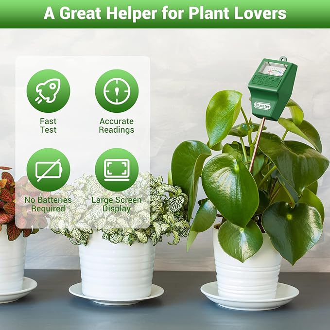 Soil Moisture Meter, 2 Packs Soil Test Kit for Garden Lawn Farm Indoor & Outdoor Use - Soil Tester Hygrometer Sensor for Houseplants - Plant Water Meter-No Battery Needed, Gardening Gifts - Image 2