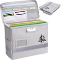BALEINE Fireproof Document Box with Lock, Portable Fireproof Document Bag Waterproof Fire Proof File Boxes for Documents, File Organizer Box for Important Paperwork (Silver, 12.5''x10.5''x6'') by BALEINE