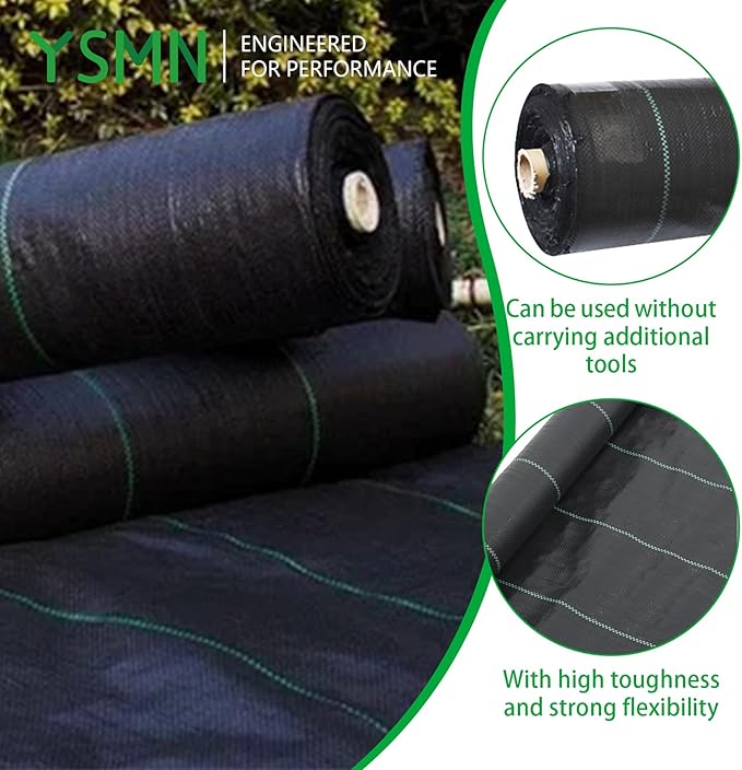 Weed Barrier Fabric Planting Cover - 6 x 100 FT Heavy Duty Landscape Fabric Ground Cover Block for Outdoor Planting - Image 5