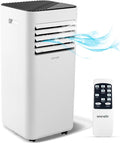 SereneLife 10000 BTU Portable Air Conditioner - Free-Standing A/C Unit w/Cooling, Dehumidifier & Fan, Energy Efficient, 320 Sq. Ft. Coverage, Includes Window Mount Kit & Wheels, 11x11x27 IN (White) by SereneLife