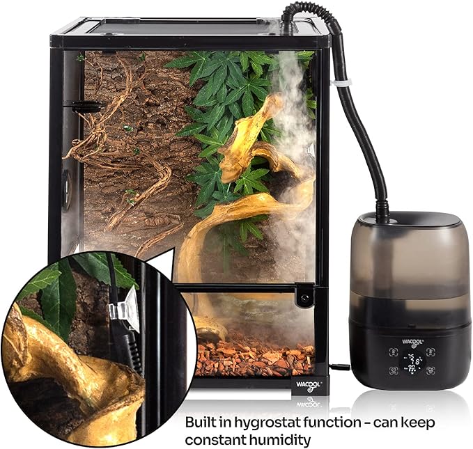 WACOOL Reptile Fogger with Humidity Controller, 4L Large Tank Reptile Humidifier with Humidistat & Extended Hose, Automatic Terrarium Fogger for Beared Dragon Lizard Gecko Snake Tortoise - Image 6