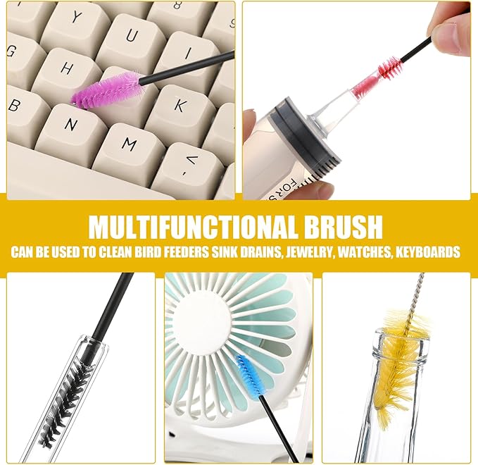 62 Pieces 3 Size Hummingbird Feeder Cleaning Brush Mini Nylon Tube Brush Set Nylon Hummingbird Feeder Parts Cleaning for Bottles, Tubes, Jars, Bird(Yellow) - Image 4