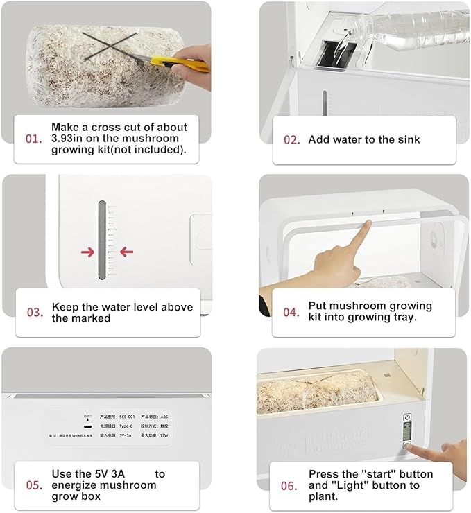 Smart Mushroom Growing Tent, Fully Automatic Mushroom Grow Box with Grow Light, Grow Mushrooms at Home Kit, Automatically Adjusts Humidity, Growing Different Types of Mushrooms - Image 7