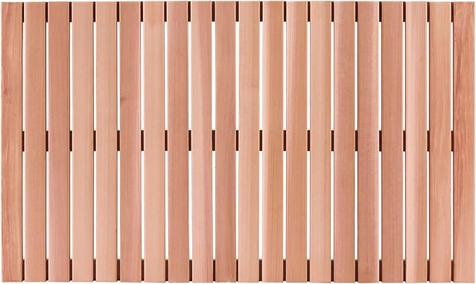 bingaai Cedar Wood Bath Mat 40"×23.6", Cedar Wooden Bath Mats, Wood Shower Stall Mat Non-Slip for Bathroom Bathtub Spa Sauna Garden Home, Wooden Floor Mat Large for Indoor and Outdoor by WhenStyleMeetsPracticality