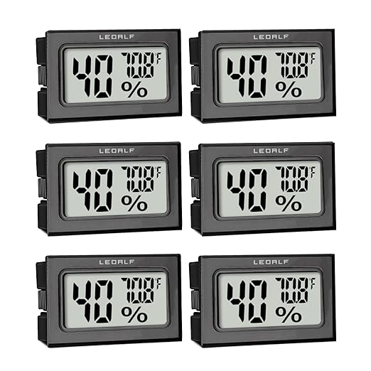 Humidity Meter Hygrometer Room Thermometer Indoor Digital Temperature and Humidity Monitor Mini Hygrometer Thermometer for House Office Home Garden and Cellar, 6 Pack by Unknown
