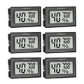 Humidity Meter Hygrometer Room Thermometer Indoor Digital Temperature and Humidity Monitor Mini Hygrometer Thermometer for House Office Home Garden and Cellar, 6 Pack by Unknown