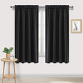 DWCN Blackout Curtains Room Darkening Thermal Insulated Bedroom Curtains Window Curtain Panels, 52 x 63 inches Long, Set of 2 Black Rod Pocket Drapes by DWCN