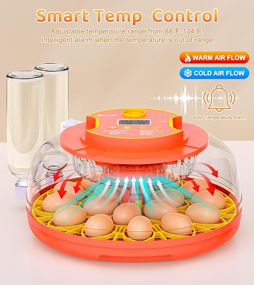 18 Egg Incubator with Automatic Egg Turning, Digital Temperature Humidity Control, Incubator for Hatching Eggs, 360° View Candler, Chicken, Quail, Duck, Goose, Turkey for Home & Farm - Image 2