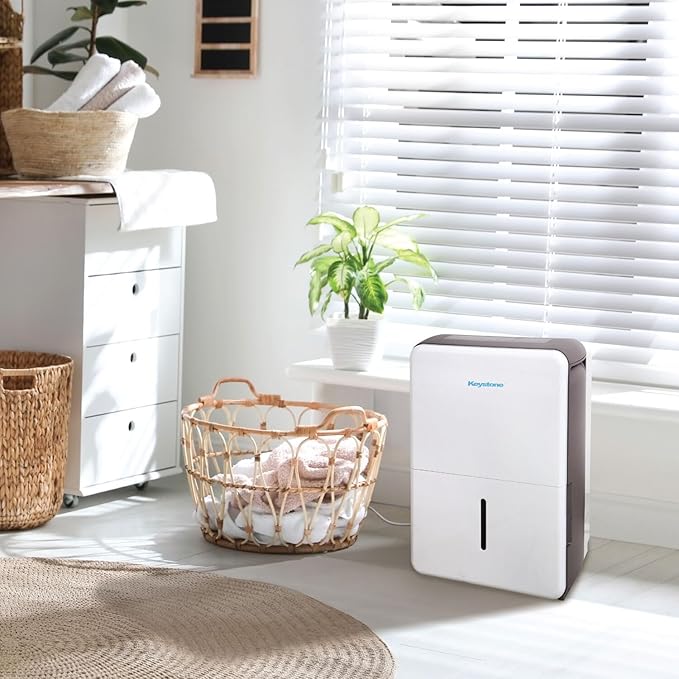 Keystone Energy Star 35-Pint Portable Dehumidifier for Extra Large Rooms Up to 3,000 Sq.Ft. with Auto-Shutoff & Timer, Quiet Home Dehumidifier and Moisture Absorber For Basement, Garage, Living Room - Image 2