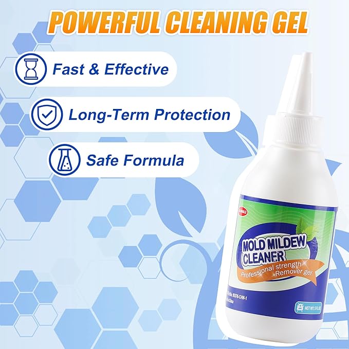 Home Stain Remover Gel, Effective Washing Machine Cleaner, Black Stain Cleaner for Grout, Walls, Shower, Caulk, Kitchen Sinks and Refrigerator Strips - 5 Fl Oz - Image 5