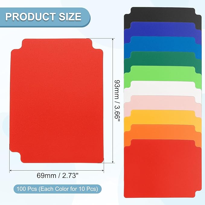 PATIKIL Trading Card Dividers, 100 Pcs Index Card Football Card Sorter Storage Boxes Organizer Tray Accessories for Sports Game Baseball Card, 10 Colors - Image 2